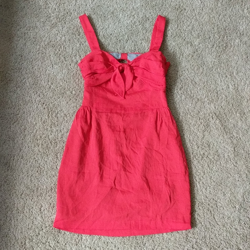Mara Hoffman Red Orange Dress Open Back 4 Silk